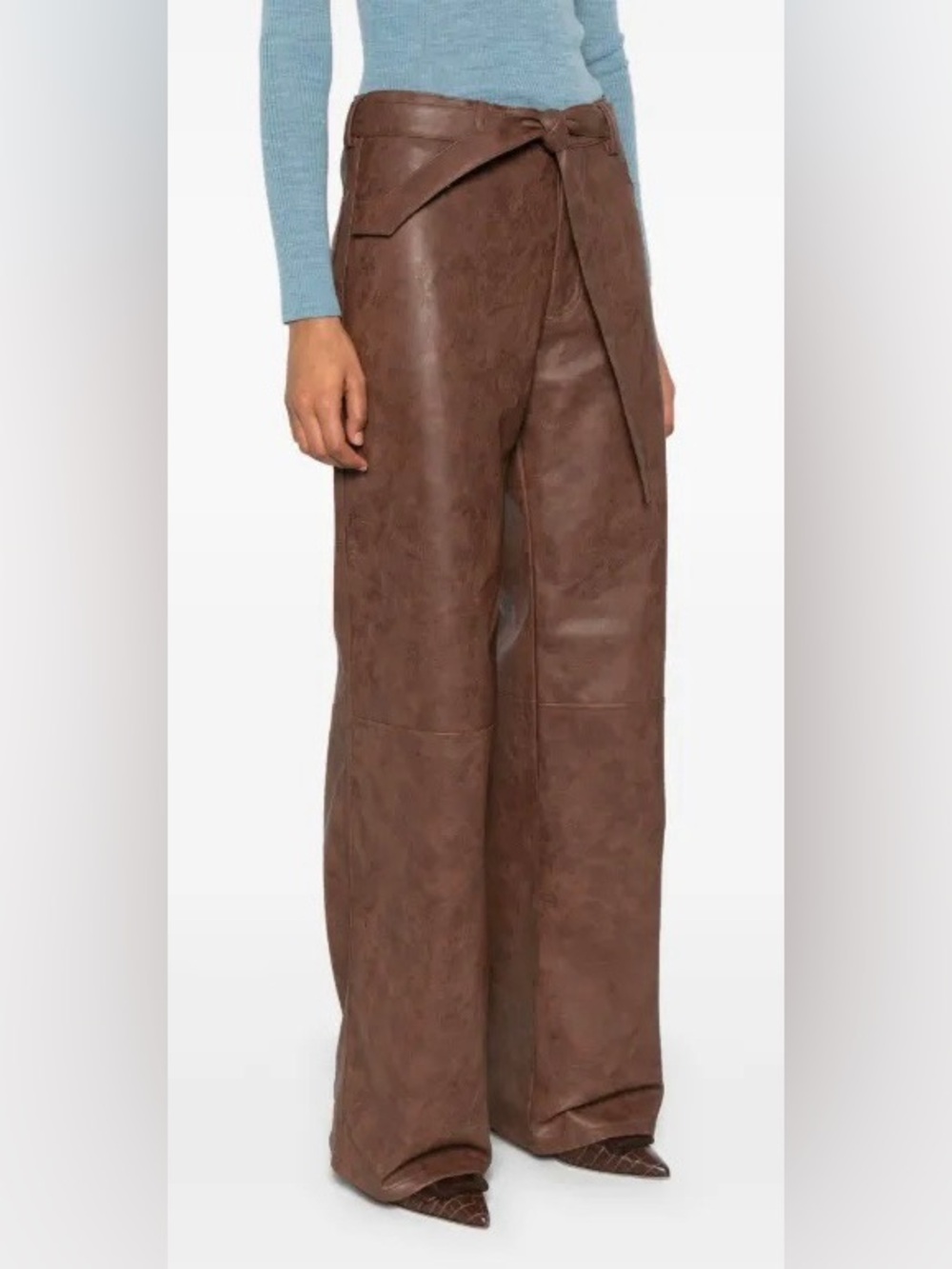 BAUM UND PFERDGARTEN Nadene Trousers Brown Faux Leather Machine Wash EU36